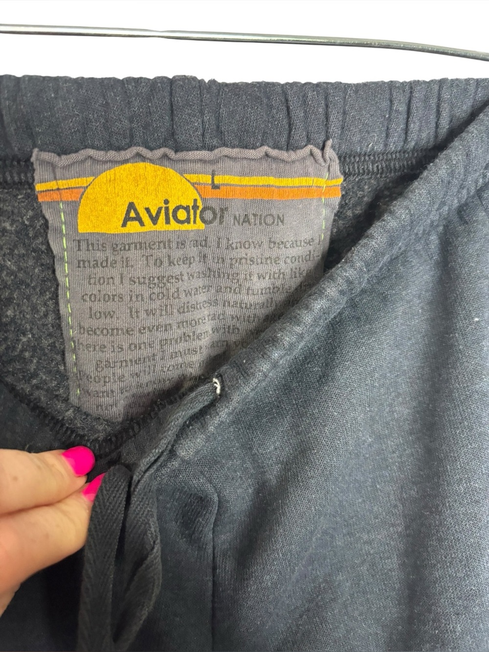 Aviator Nation Ombré Lightning Bolt Jogger Sweatpants Large Casual Loungewear - Picture 7 of 13